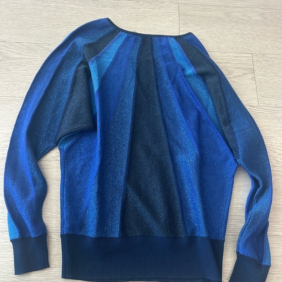 Trina Turk Wool Blend Shimmer Blue Sweater Size S - Picture 7 of 7